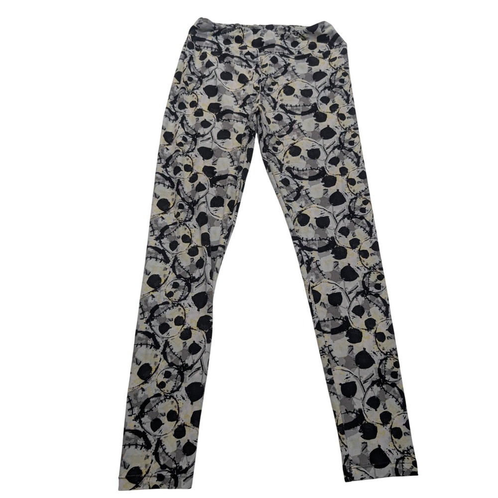 LuLaRoe Disney Leggings Kids OS Grey Jack Skellington Nightmare Before Christmas